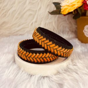 BN1 Thread & Stone Work Bangle – Elegant Orange Design