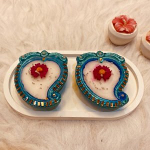 WC 44 Decorative Soy Wax Mitti Diya – Floral Design